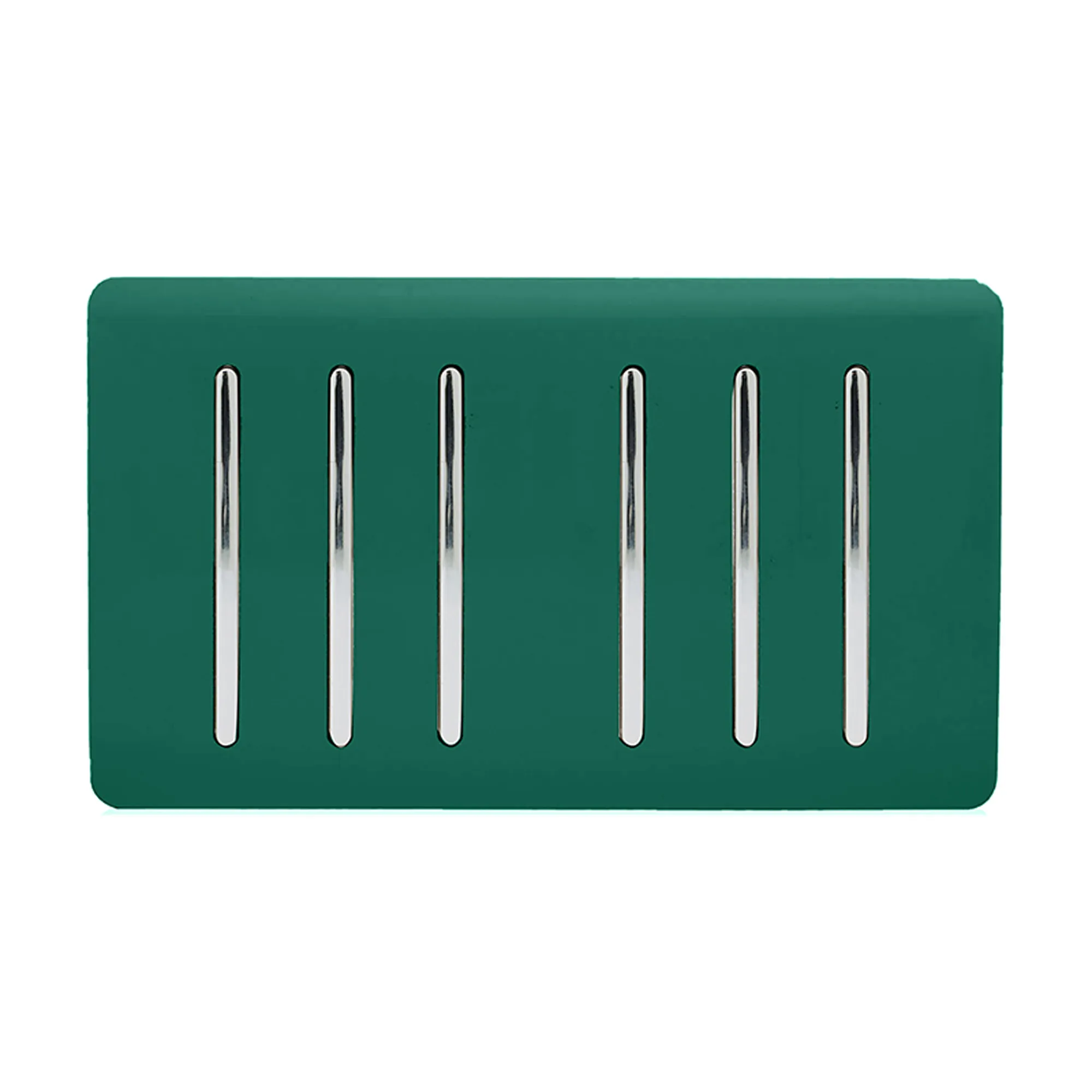 ART-SS66DG  6 Gang 2 Way 10 Amp Rocker Twin Plate Dark Green